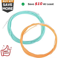 Goture 2pcs 10ft/3m Tenkara Fly Line Set Tapered Floating Line Polyester Furled Braid with Tippet Ring Smooth Casting for Trout
