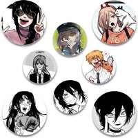 Anime Characters Power/Denji/Makima/Aki Hayakawa Soft Button Pin Brooch DIY Backpack Clothes Decoration Jewelry Accessories Gift