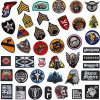 3D Embroidered SIX Military Forward Jacket Rank Epaulettes World War II Commemorative Armband Backpack hook loop Patch