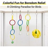 Parrot Climbing Rings Five-color Ring Bird Cage DIY Climbing Hoops Beak Grinding Chew Toys For Pet Birds Cockatiel Lovebird
