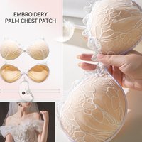 Embroidered Strapless for Women Reusable Invisible Silicone Pushup Sticky Bra for Backless Dress Wedding Nipple Cover Underwear