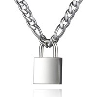 Padlock Necklace Punk Fashion Lock Chain Pendant Necklaces for Men Women 50cm/20" Chain