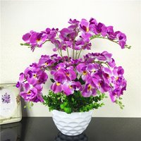 Butterfly Orchid Artificial Flowers Real Touch 7 Forks 3D Orchidea Phalaenopsis Silk Flower Home Wedding Decoration