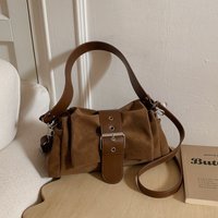 Faux Suede Women Axillary bags fashion ruched ladies Shoulder messenger Bag female handbag small Underarm Bag bolsa feminina
