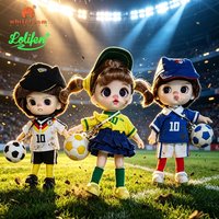 Luolifen 13cm BJD Doll Football Baby Phone Backpack Pendant With Detachable Lanyard Original Collectible Ornament Gift For Kids