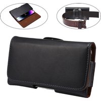 Universal Genuine Leather Belt Holster Case For iphone Samsung Galaxy S25edge S25Ultra S24FE A56 A36 A26 iphone Xiaomi Waist Bag