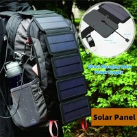 2027 Foldable&Multifunctional Outdoor Solar Panel Charger 5V Camping Hiking Backpacking Traveling Outdoor Emergency Power Supply