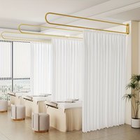 Sturdy Wrought Iron U-shaped Long Rod Beauty Salon Partition Curtain Holder - Elegant Metal Design, Suitable for Wellness Rooms