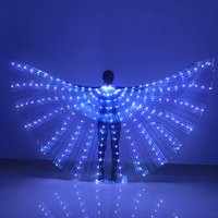 Glowing LED Butterfly Wings Light Up Belly Dance Costume Electronic Wear Tron Style Party Show Performance Cloak Wholesale