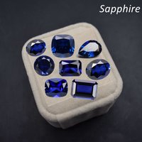 Quality Blue Sapphire Stone Gems Multiple shapes to Choose for DIY Charms Jewelry Making Materials Test Mohs Hardness Gem
