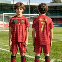 26/27 Ronaldo Fan Nr. 7 Portugal Fußballtrikot & Shorts 2-teiliges Set, Einzeloberteil Erhältlich, Sportanzug für Kinder