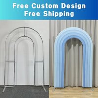 Outdoor Party Decor Aluminium Balloon Arch Frame with Fabric Cover Birthday Wedding Celebration Open Space Backdrop Stand