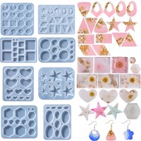 Earring Pendant Silicone Mold Round Heart Shape Epoxy Resin Mould for DIY Earrings Necklace Charms Pendants Epoxy Resin Crafts