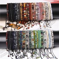 Mini 4mm Natural Stone Beads Bracelets For Women Men Aventurine Labradorite Quartzs Jaspers Woven Bracelet Adjustable Jewelry