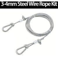 3mm 4mm Stainless Steel Wire Rope Kit with PVC Coating and Cable Clamp Spring Buckle for Clothesline Dog Leash Sunshade Tent