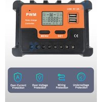 10A 20A 30A 40A 50A 60A 80A 100A Solar Controller 12V 24V 48V LCD PWM Regulator With USB for Solar Panel Baterry Charger Lights