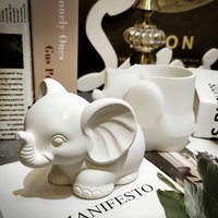 1pc- Cute elephant flower pot silicone mold, cement flower pot clay mold, scented candle jar, DIY jewelry box home decoration