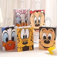 5/10/15pcs Mickey Party Gift Bag with Cartoon Character Design, Perfect for Festival Celebrations Gift bag, paper bag