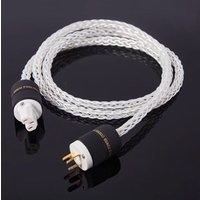 8N Copper Silver Plated Fever Level Audio Power Cable for DVD Player CD Amplifier US EU UK AU Plug