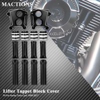 Motorrad schwarz Chrom Schubstangen abdeckung und Lifter Block abdeckung für Harley Twin Cam 2014-2018 Dyna Softail Touring Road King Glide