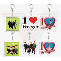 Rock Band Weezer Keychains for Accessories Bag Acrylic pat mikey matt brian Charm Keyrings Chains Jewelry Friends FANS Gifts
