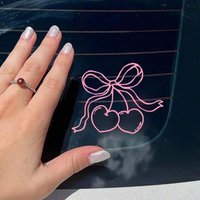 One pack of cherry bow car stickers, car accessories, fuel tank cap stickers, bumper stickers, car stickers