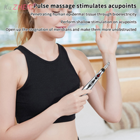 New Electric Massage Pen Adjustable For Body Back Hand Massage Press And Relax Muscles, Battery Powered Silver