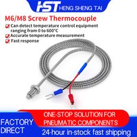 K Type E Type M6 Screw Thermocouple Temperature Sensor Thermostat Probe Temperature Sensing Wire