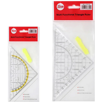 5PCS Transparent Multifunctional Triangular Ruler for Primary with Angle Coordinate Ruler Triangular Transparent Rule