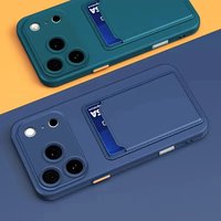 Liquid Silicone Card Bag Case For iPhone 17 Pro Max Air 15 14 13 12 11 16 Pro Max Plus Shockproof Soft Case Wallet Phone Cover