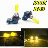 2 Pcs 9005 12V 65W Yellow Lights 3000k HB3 Car Headlight Auto Fog Lamps Halogen Bulbs