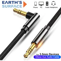 3.5mm 90 Degree Right Angle Male to Male AUX Audio Cable Jack Cord Car Headphone Speaker Adapter for Xiaomi Samsung MP3 4 Phone