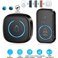 2026 Wireless Door Bell 300M/984 FT Remote 60 Songs Silent blue light intelligent Remote control high-volume elderly call device