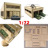 Assembly Architectural model sand table warehouse godown stockroom granary barn diorama Scale model kit 1/72