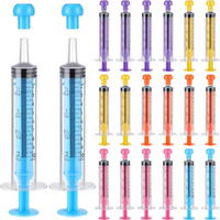 5/10ml Colorful Animal Liquid Plastic Feeding Syringe Straight Mouth Measuring Scale Rubber Stopper Use Feeding Disposable