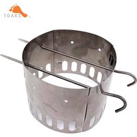 TOAKS Titanium Windscreen Stand 4PCS(FRM-03) with TOAKS Titanium Tent Stakes - Pack of 2 (Hook Peg) Camping Accessories