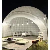 Portable White LED Lighting Inflatable Igloo Dome Tent Marquee Canopy Shelter with Air Blowerfor Exhibition Camping Party Events