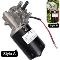 High Speed DC Worm Gear Reducer 60W 24V 52RPM Electric Reversible Self Locking Metal Gear Motor Positive And Negative