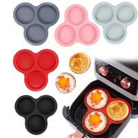Air Fryer Egg Mold,Round Egg Bites Silicone Molds,Air Fryer Baking Pan Non-Stick for Breakfast Sandwiches,Hamburger Buns,Pancak