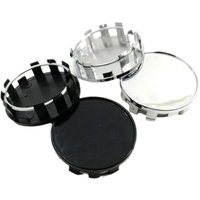 4Pcs Universal Wheel Center Caps Outer 54MM Inner 50MM Rim Hub Caps Silver/Black ABS Wheel Badge Covers Auto Accessories