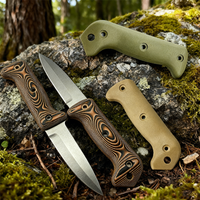 1 Pair Premium Non Slip G10 Composite Handle Scales DIY Replacement for KA-BAR BK2 Knife Come with Installation Screws