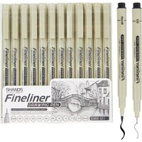 12 Pack Multi-Size Drawing Pens, Waterproof Ink, Artist Archival Markers, Professional Sketch Contours, Anime, Watercolor,