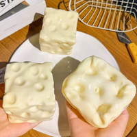 Cheese Cube Stress Ball Big Cheese Shapeable Squeeze Ball Non-Bounce Fidget Toy ASMR Sensory Anti-Stress Christmas Gift