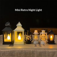 Dollhouse LED Night Light, Mini Retro Oil Lamp with Warm Glow for Pretend Play, Safe Bedtime Decor for Kids' Room