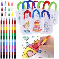 DIY Colored Graffiti Bags Crayons Painting Handbag Non-woven Children Drawing Toys Color Cognition Painting Material TMZ