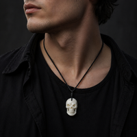 GX133 Hot yak bone necklace Carved skull Punk necklace Men's pendant Handmade jewelry Hawaii Beach Surf ladies Halloween gift