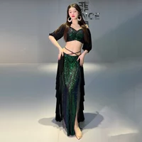 Belly Dance Costume Set Outfit Wear Top Skirt Suit M L XL Size For Adult Women Stage Performance Personal Practice Clothes
