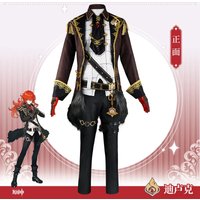GenshinImpact Diluc Cosplay Costume Uniform Shoes Wig Anime Diluk Ragnvindr Cosplay Halloween Costume For Men Game CanCos