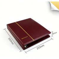 Version 60-Page Paper Money Collection Album, Leather Banknote Currency Cash Collecting Binder, Double-Sided 3-Slot Storage Book