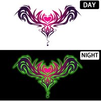 Love Heart Chest Female Abdominal Sexy Temporary Stickers Colorful Night Light Waterproof Sweatproof Charm Tattoo Stickers